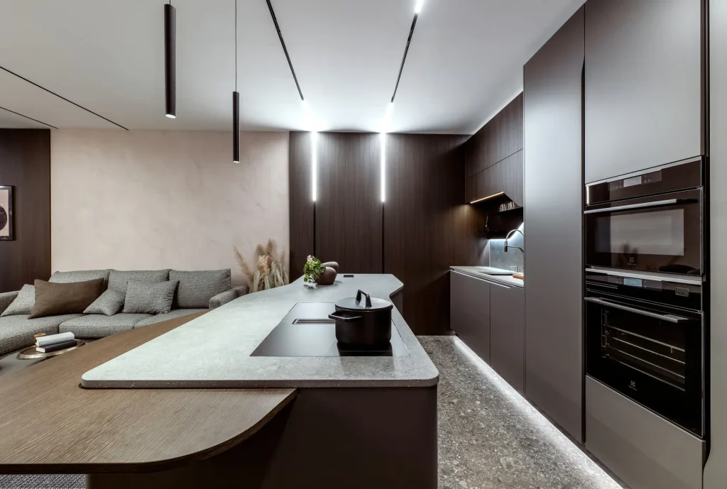 Fluid konyhasziget Dekton Grafite munkalappal